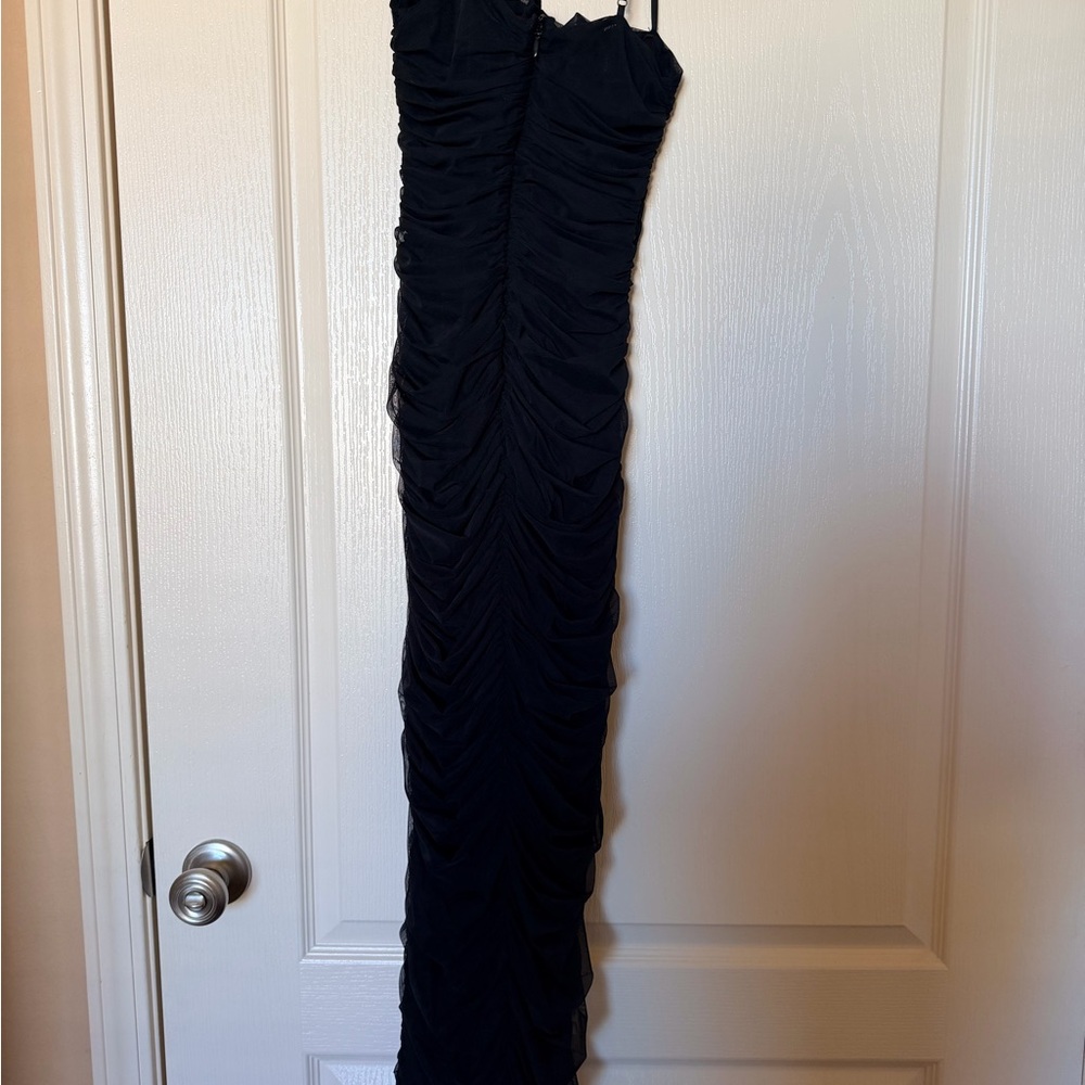 House of CB Black Ruched Spaghetti Strap Maxi - Picture 5 of 7